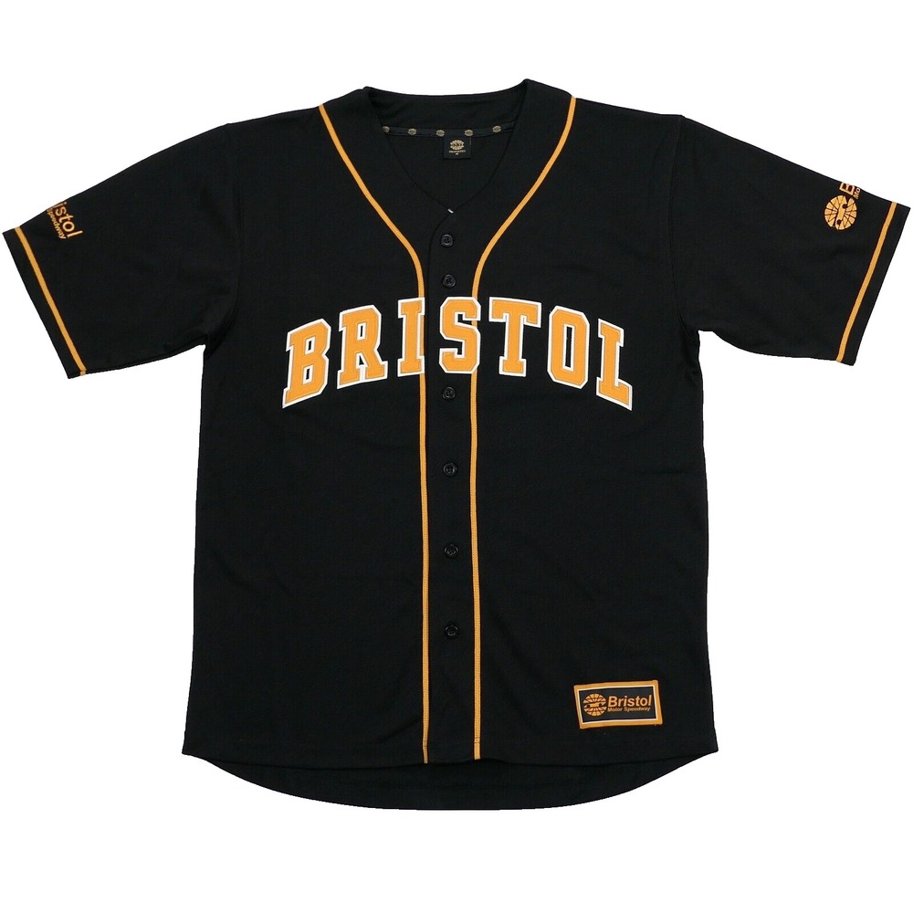 Bristol Motor Speedway Baseball Jersey Black Sewn Tackle Twill Patches Man Large